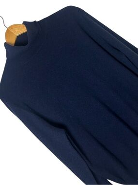 Kinross Navy 100% Cashmere Turtleneck Sweater Size L